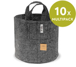 Multipack Root Pouch Grey fabric pot 29x36cm 22L with handles 10 units