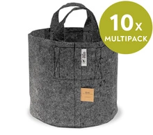 Multipack Root Pouch Grey fabric pot 35x30cm 30L with handles 10 units