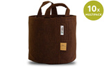 Multipack Root Pouch Boxer fabric pot 40x30cm 39L with handles brown 10 units