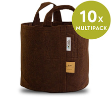 Multipack Root Pouch Boxer fabric pot 40x30cm 39L with handles brown 10 units