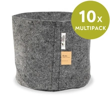 Multipack Root Pouch Grey fabric pot 28x26cm 16L 10 units