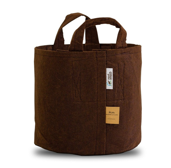 Growbag Root Pouch fabric pot 35x30cm 30L with handles brown